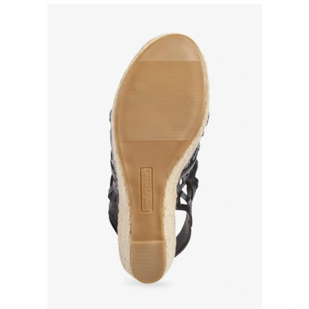 Comfortview Women's The Karen Espadrille Wedge sandal women’s size 9W -New w/box